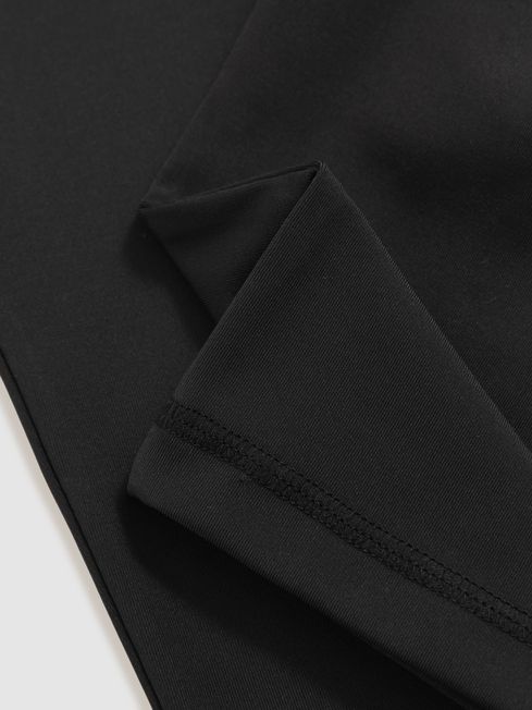 Reiss Black Raye Three-Quarter Length Leggings