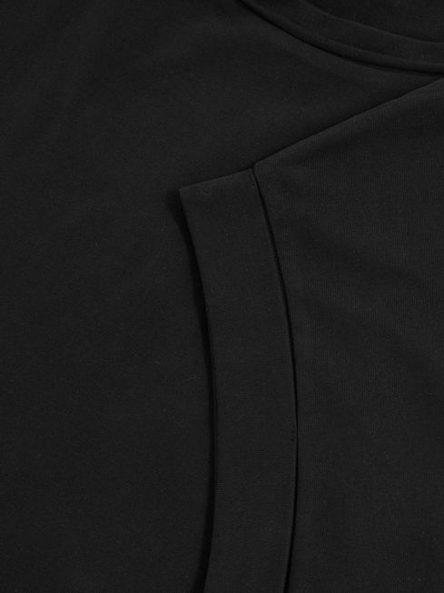 Reiss Black Tommie Brushed-Cotton Crew-Neck T-Shirt
