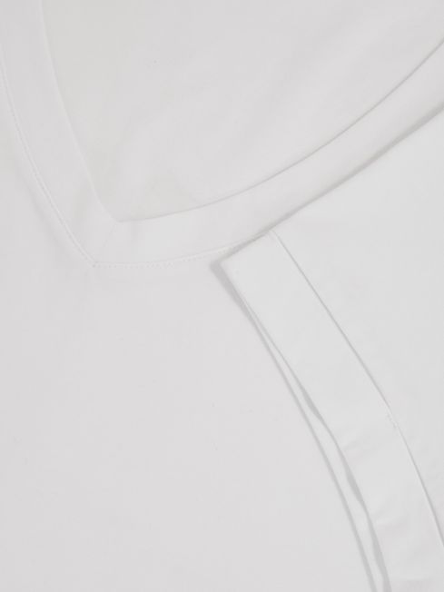 Reiss White Luna Brushed-Cotton V-Neck T-Shirt