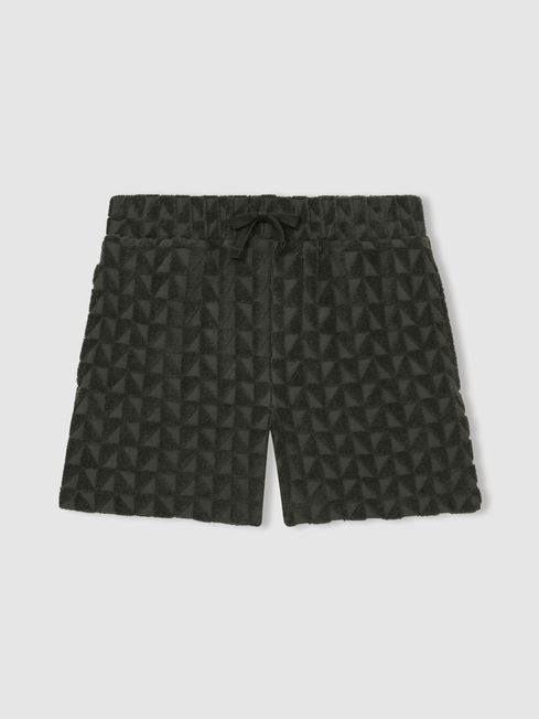 Reiss Dark Sage Piro 13-14 yrs Textured Towelling Shorts