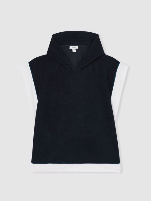 Reiss Navy/Blue/White Marley Colour-Block Hooded Towel