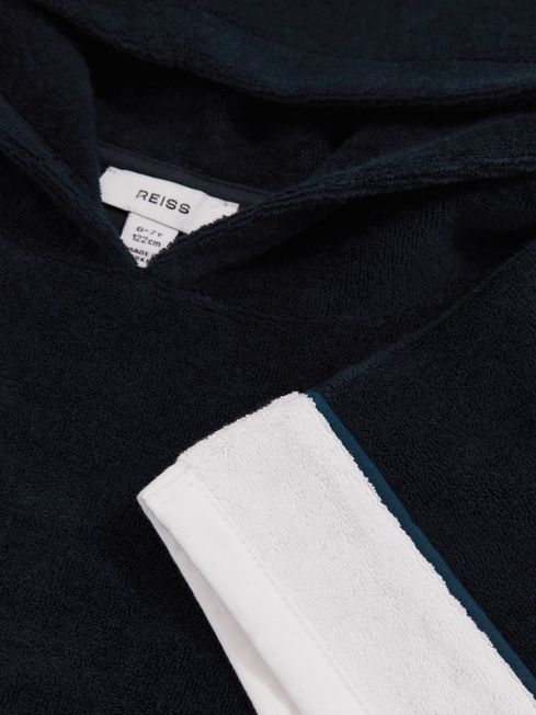 Reiss Navy/Blue/White Marley Colour-Block Hooded Towel