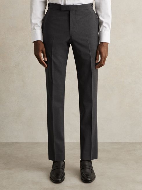 Reiss Grey Promise Slim-Fit Wool-Blend Suit Trousers