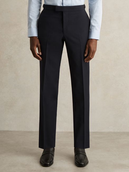 Reiss Navy Promise Slim-Fit Wool-Blend Suit Trousers