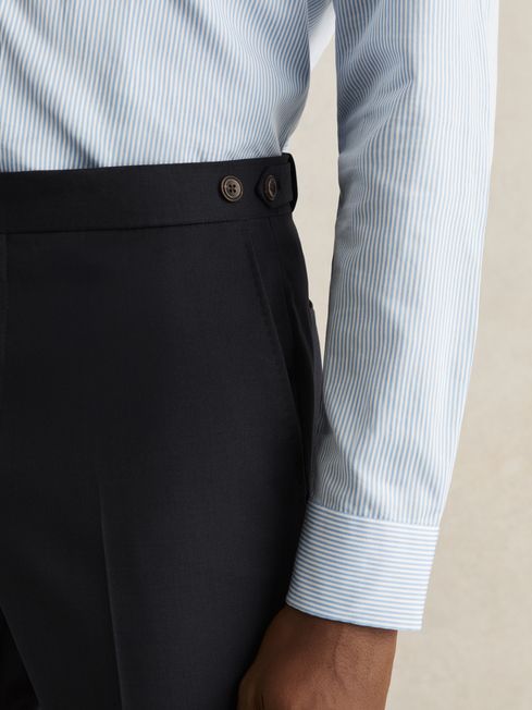 Reiss Navy Promise Slim-Fit Wool-Blend Suit Trousers