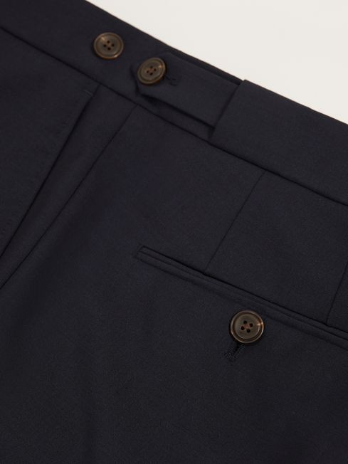 Reiss Navy Promise Slim-Fit Wool-Blend Suit Trousers