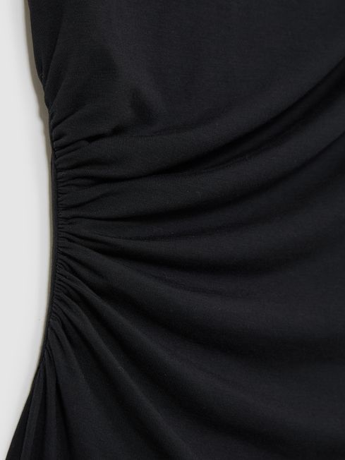 Reiss Black Dani Stretch-Modal Ruched Vest