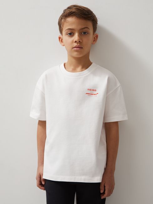 Reiss White/Blue Monaco Unisex Fit McLaren F1 Team Monaco GP T-Shirt