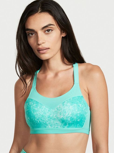 Victoria's Secret Water Print Blue Smooth Lightly Lined Wired High Impact Sports Bra