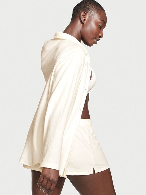 Nude Cozy Fleece Long Sleeve Short Pyjama Set Victoria s Secret Ireland