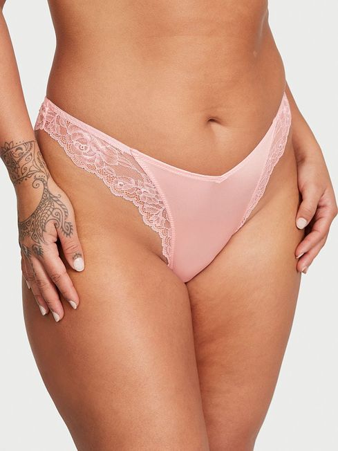 Victoria's Secret Pretty Blossom Pink Lace Thong Knickers