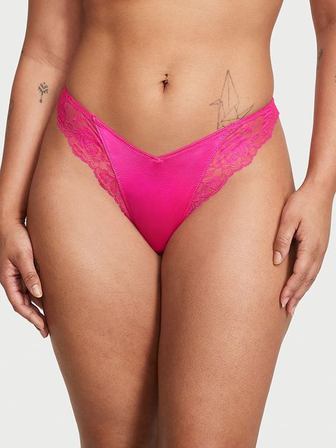 Victoria's Secret Forever Pink Lace Thong Knickers