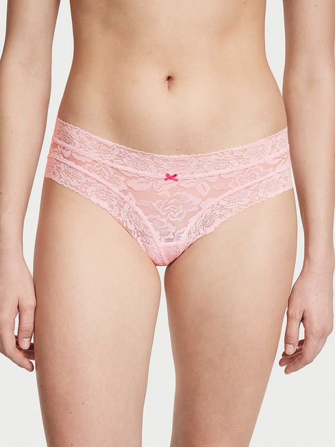 Victoria's Secret Pretty Blossom Pink Roses Cheeky Lace Knickers