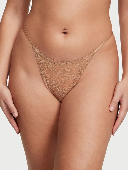 Victoria's Secret Praline Nude String Lacie String Thong Knickers