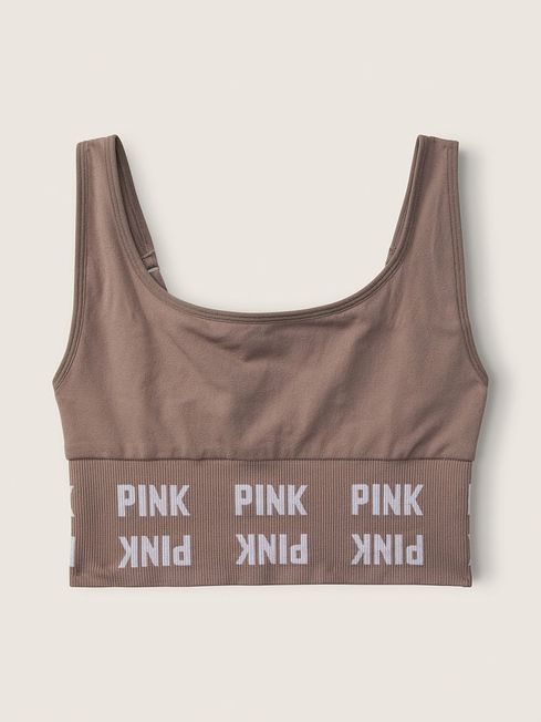 Victoria's Secret PINK Iced Coffee Brown Seamless Unlined Sports Bra
