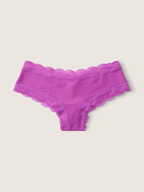 Victoria's Secret PINK Purple Lace Trim Cheeky Knickers