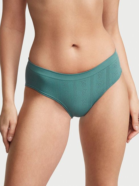 Victoria's Secret French Sage Green Pointelle Seamless Hipster Knickers