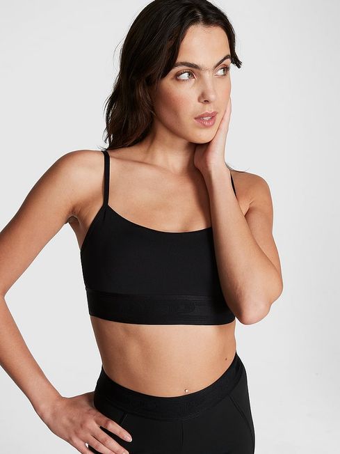 Victoria's Secret PINK Pure Black Non Wired Lightly Lined Sports Bra