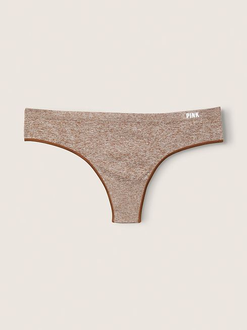 Victoria's Secret PINK Soft Cappuccino Brown Thong Seamless Knickers