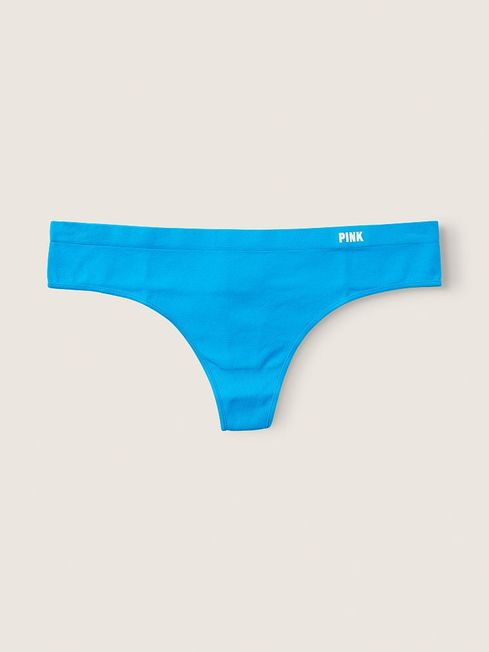 Victoria's Secret PINK Bright Marine Blue Thong Seamless Knickers