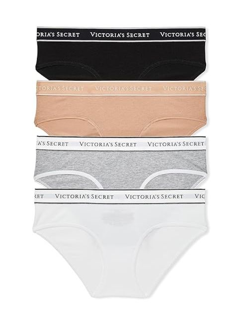 Victoria's Secret Black/White/Grey/Nude Hipster Logo Multipack Knickers