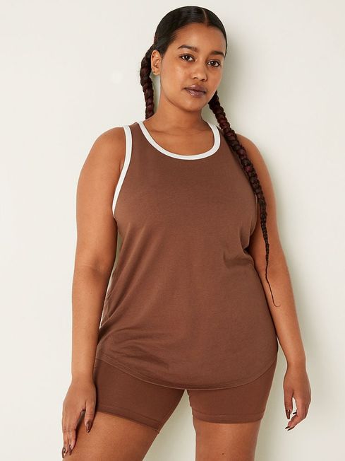 Victoria's Secret PINK Soft Cappuccino Brown Everyday Ringer Tank
