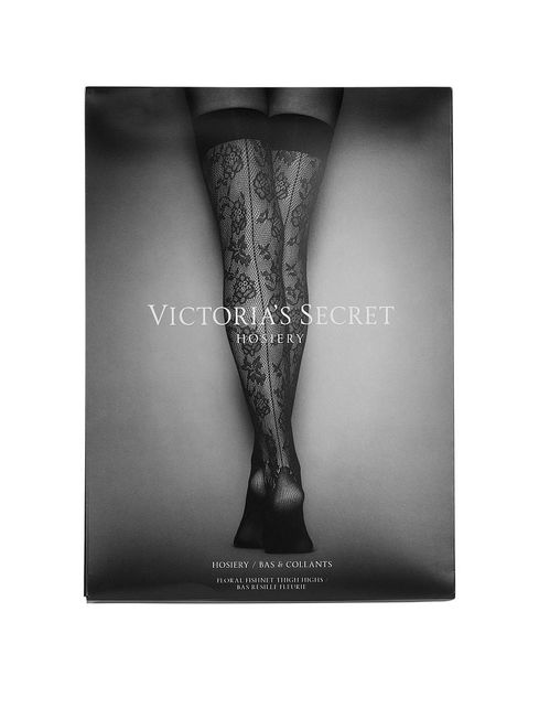 Victoria's Secret Black Lace Top Fishnet Stockings