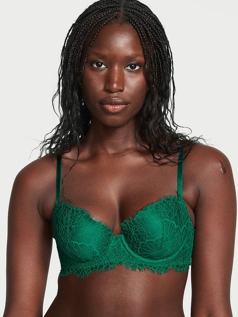 Victoria's Secret Spruce Green Lace Lightly Lined Full Cup Bra