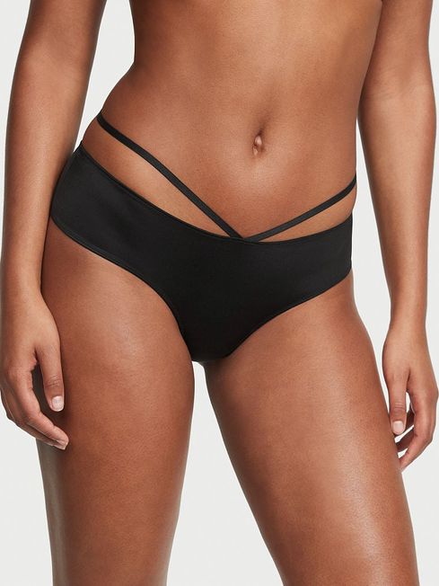 Victoria's Secret Black Smooth Cheeky So Obsessed Strappy Cheeky Panty