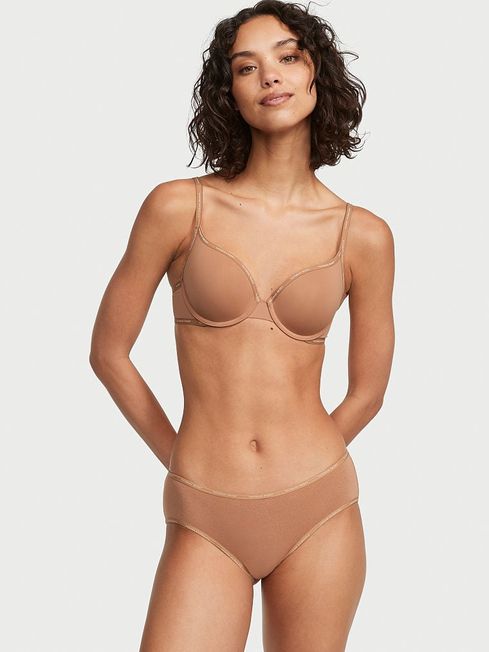 Victoria's Secret Toffee Nude Hipster Mini Logo Knickers