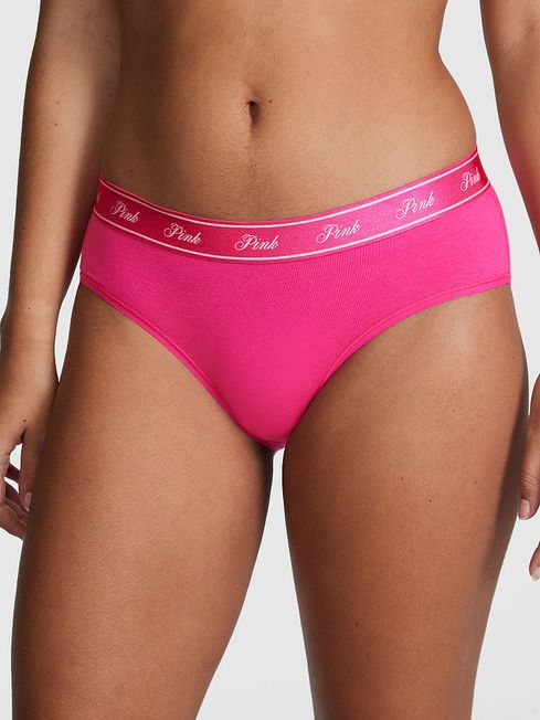 Victoria's Secret PINK Enchanted Pink Cotton Logo Hipster Knickers
