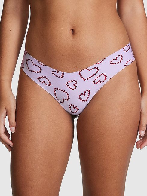 Victoria's Secret PINK Pastel Lilac Purple Love Bug No Show Thong Knickers