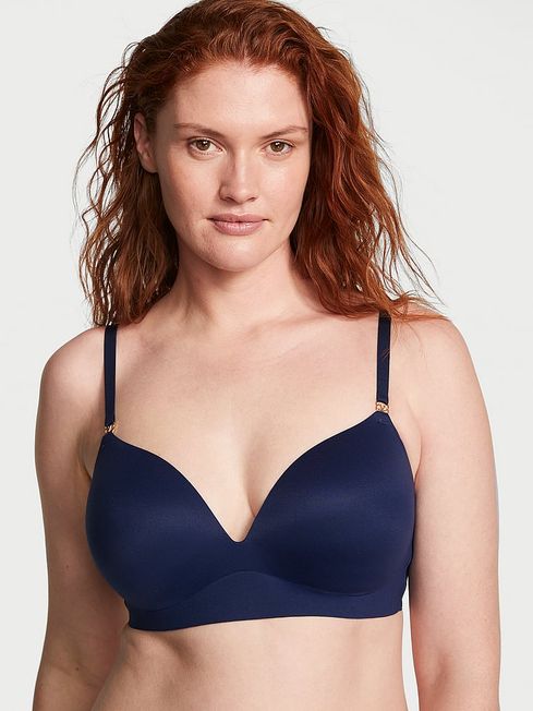Victoria's Secret Ensign Navy Blue Smooth Non Wired Push Up Bra