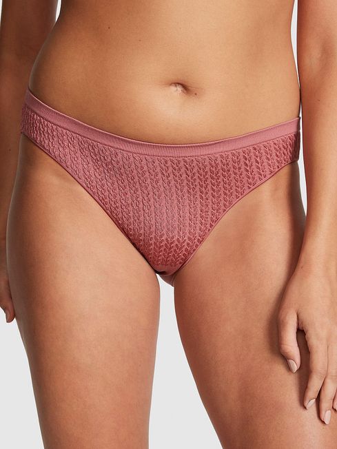 Victoria's Secret PINK Soft Begonia Pink Cable Knit Seamless Bikini Knickers