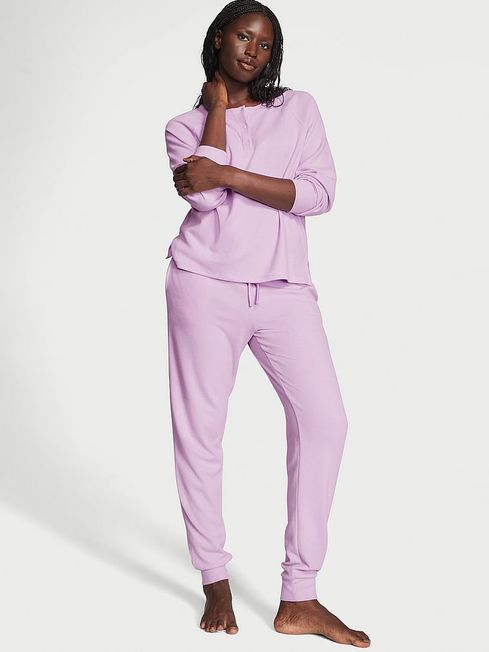 Victoria's Secret Silky Lilac Purple Waffle Long Pyjamas
