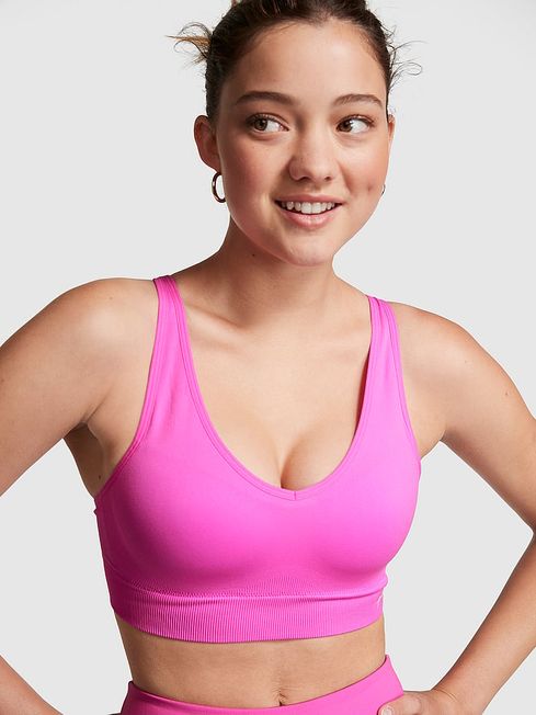 Victoria's Secret PINK Pink Berry Non Wired Lightly Lined Seamless Air Sports Bra