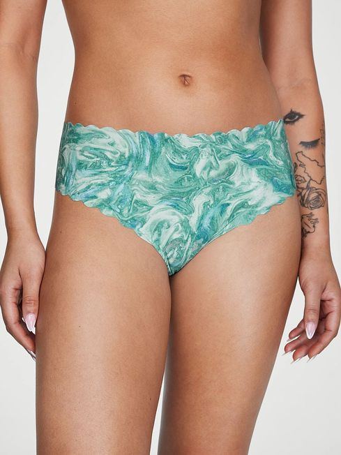Victoria's Secret Misty Jade Soft Marble Green Scalloped Thong Knickers