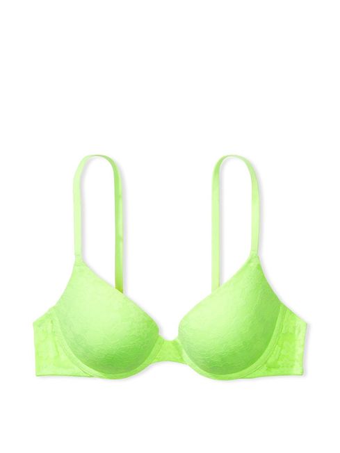 Victoria's Secret PINK Pop Lime Green Lace Push Up Bra