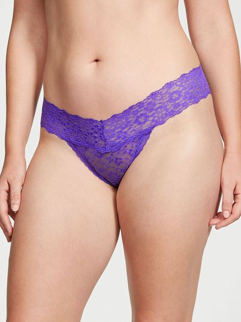 Victoria's Secret Purple Shock Thong Lace Knickers