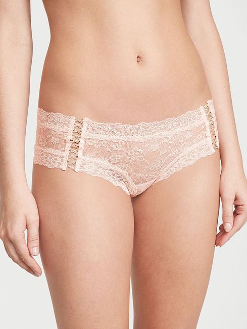 Victoria's Secret Purest Pink Gold Lace Up Cheeky Knickers