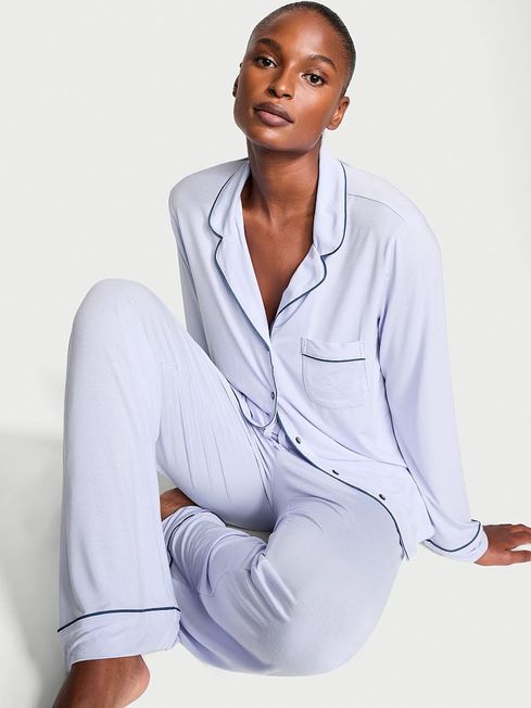 Victoria's Secret Blue Crescent Modal Long Pyjamas