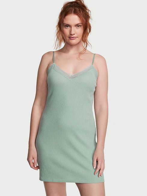 Victoria's Secret Seasalt Green Lace Slip Dress