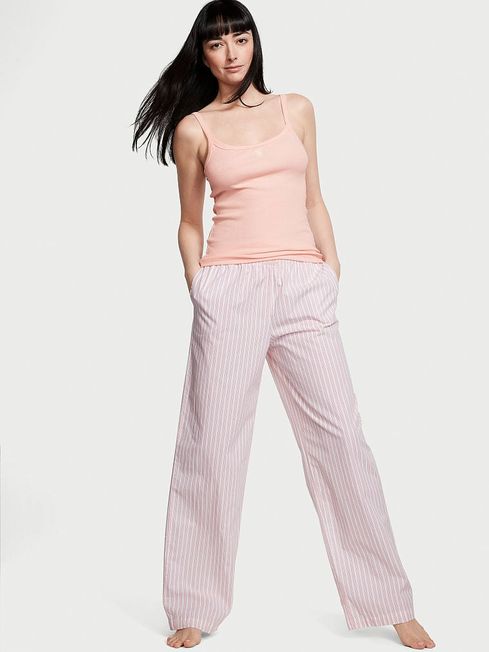Victoria's Secret Pale Rose Stripe Pink Cami Long Pyjamas