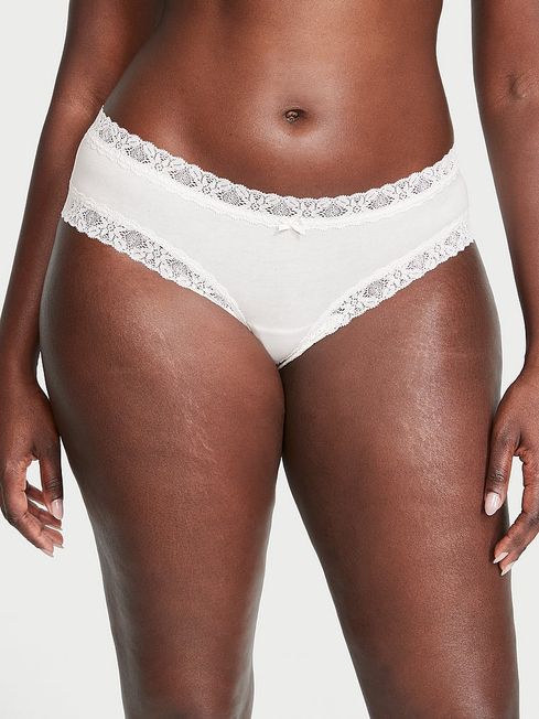 Victoria's Secret Coconut White Cheeky Lace Waist Knickers