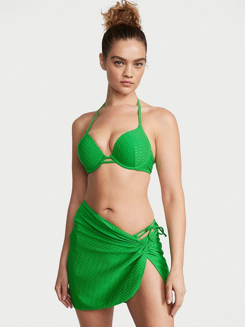 Victoria's Secret Green Fishnet Add 2 Cups Push Up Swim Bikini Top