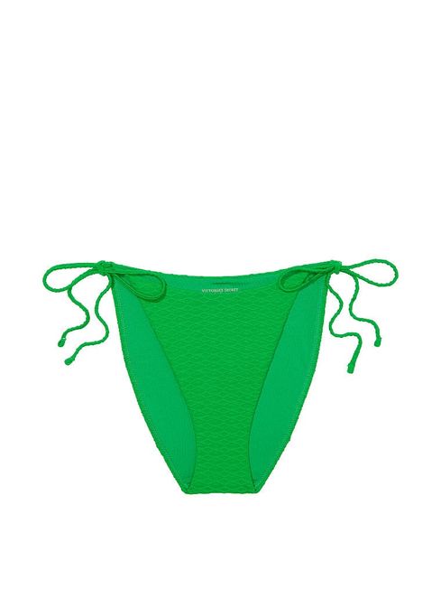Victoria's Secret Green Fishnet Tie Side High Leg Swim Bikini Bottom