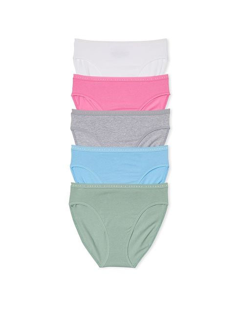 Victoria's Secret White/Pink/Grey/Blue/Green Brief Knickers Multipack