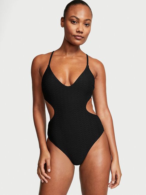 Victoria's Secret Black Fishnet Cutout Swimsuit
