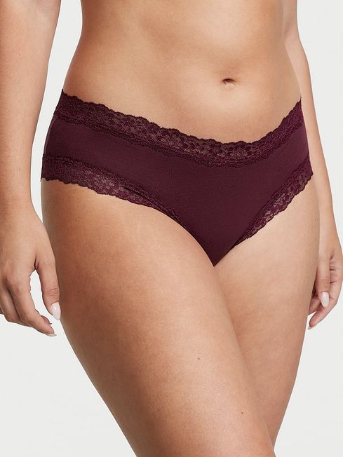 Victoria's Secret Kir Red Posey Lace Waist Cheeky Knickers