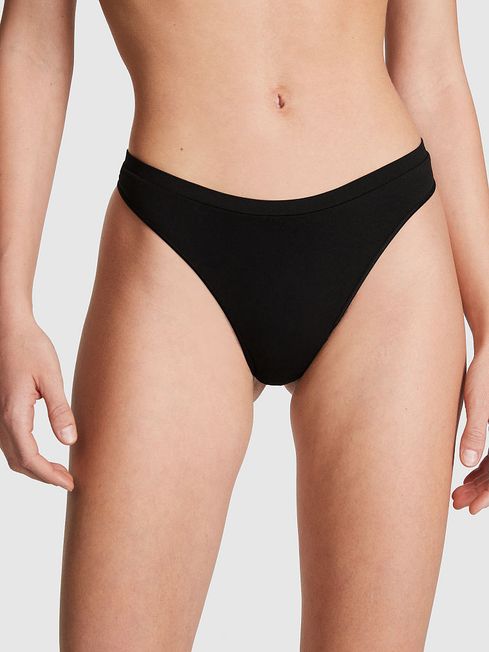 Victoria's Secret PINK Pure Black Seamless Thong Knickers